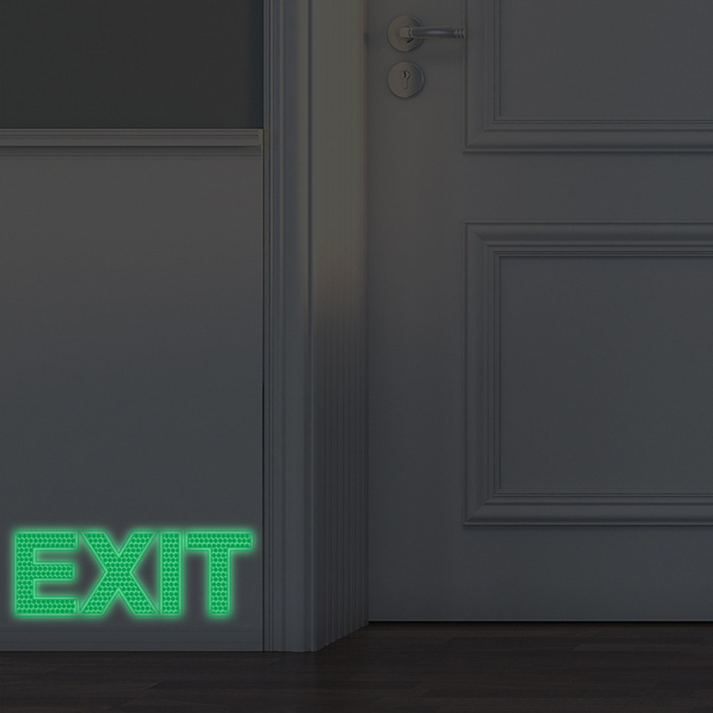 Emergency Exit Sign - ملصق أمان للخروج من الحائط، مضيء