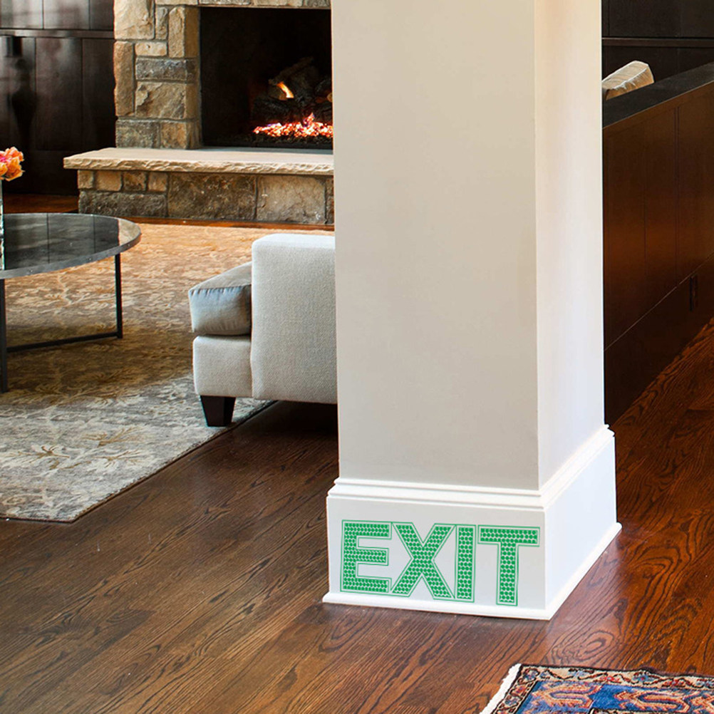 Emergency Exit Sign - ملصق حائط مضيء للخروج، يتوهج في