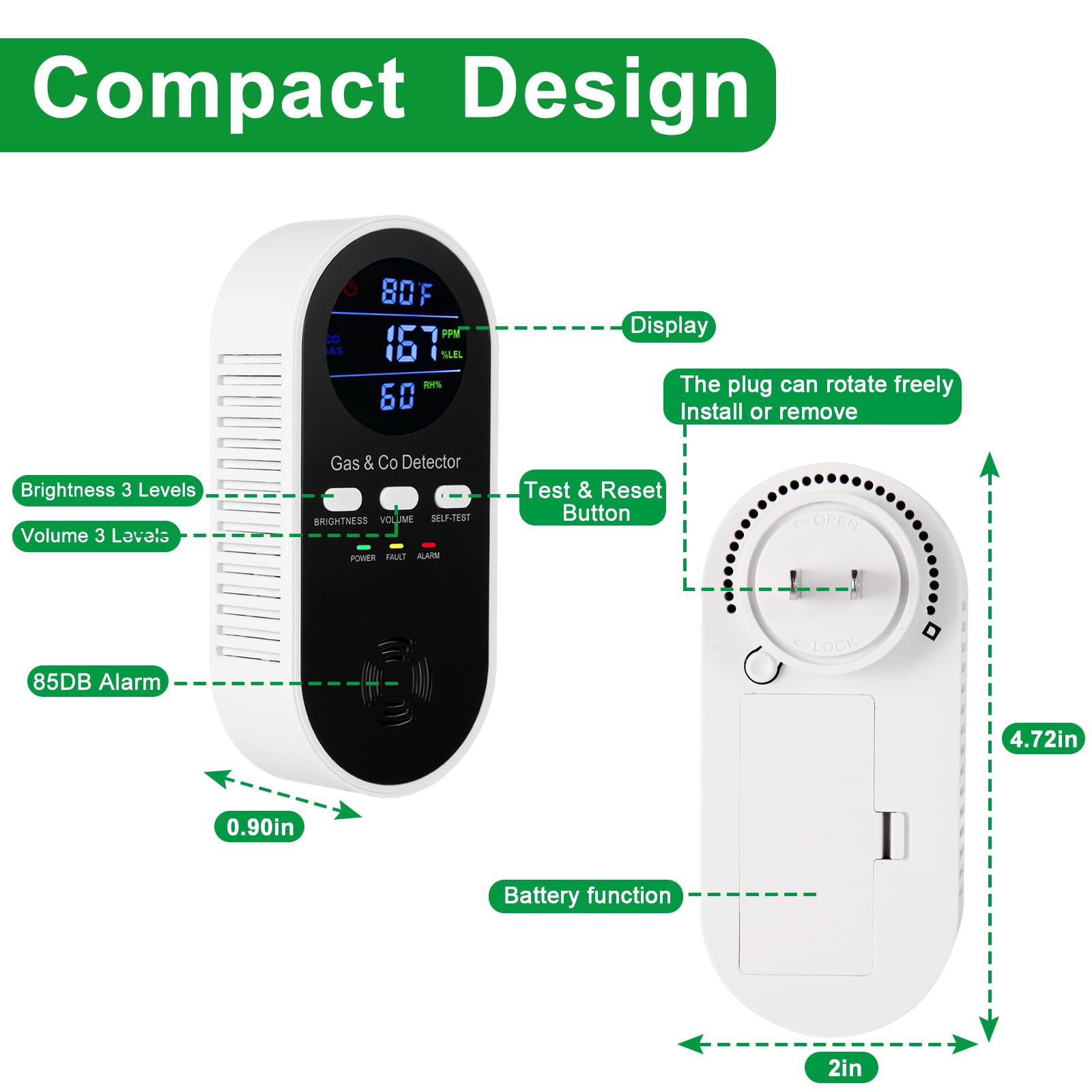 جهاز كشف الغاز وأول أكسيد الكر - مراجعة Co Detector Plug وسعره