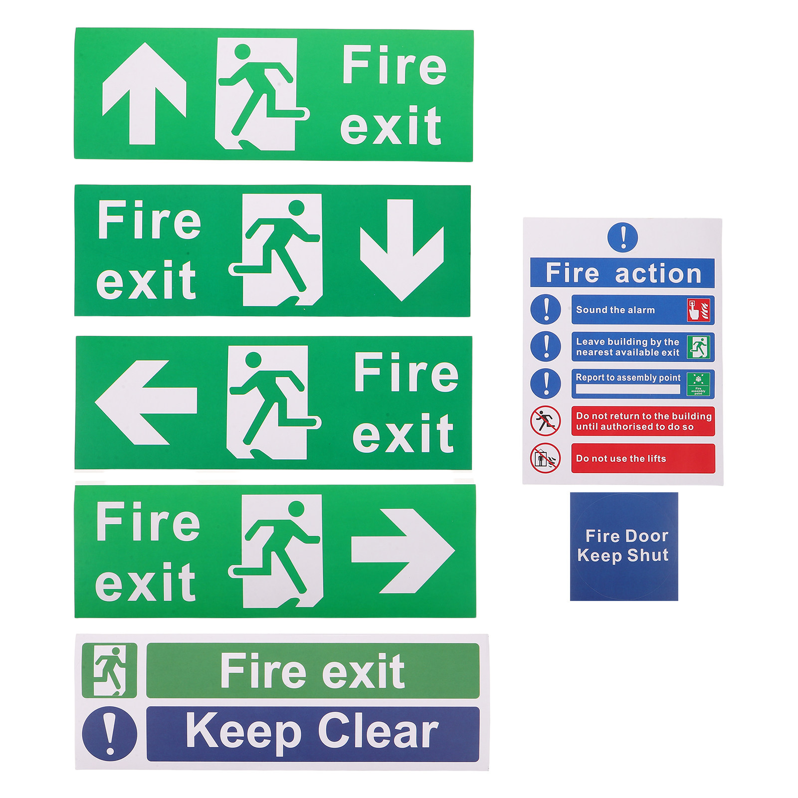 21 قطعة من لافتات مخارج السلام - مراجعة Emergency Exit Sign وسعره