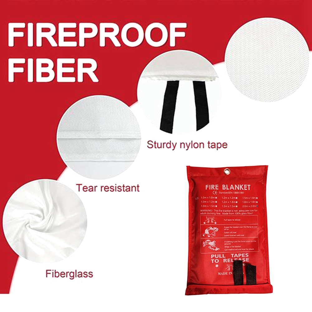 AED2-بطانية حريق للطوارئ، بطان - مراجعة Fire Blanket Kitchen وسعره